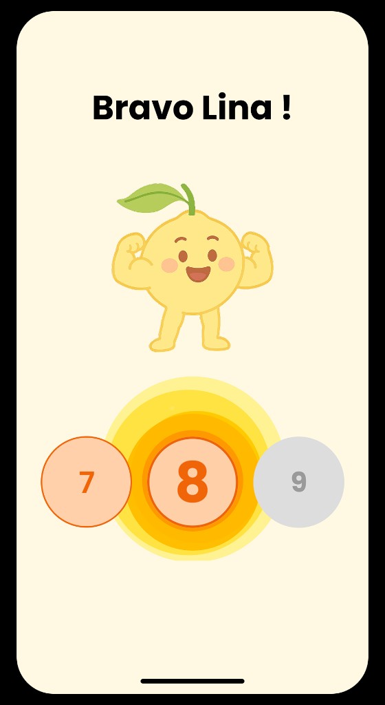 Yuzu - écran de célébration avec mascotte après une séance