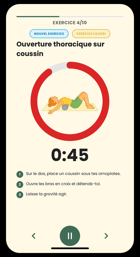 Yuzu - exercice guidé avec timer et instructions pas à pas